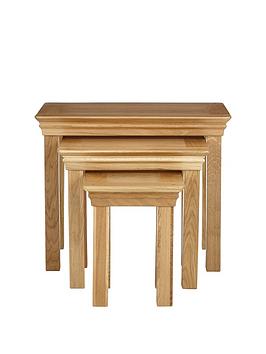 Product photograph of Very Home - Constance Oak Nest Of 3 Tables from very.co.uk