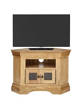 Product photograph of Very Home Constance Oak Ready Assembled Corner Tv Unit - Fits Up To 50 Inch Tv from very.co.uk