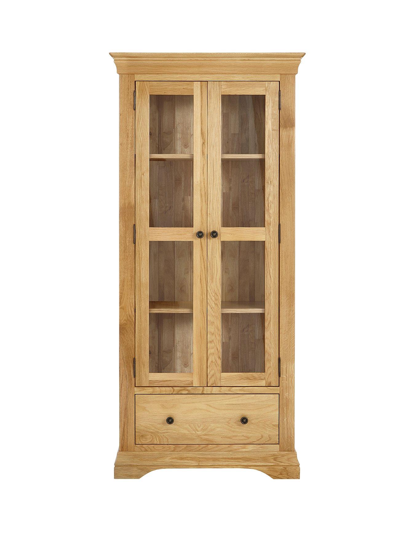 Luxe Collection Constance Oak Ready Assembled Glass Door Display Cabinet Very Co Uk