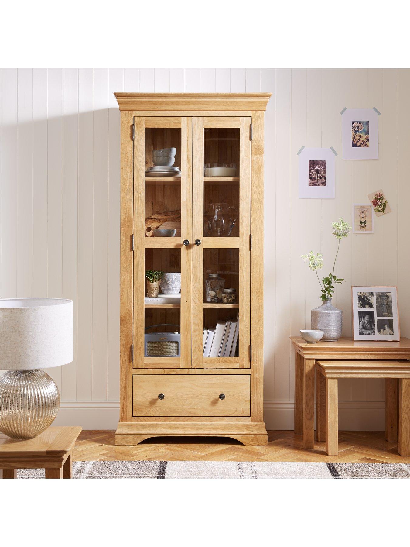 View of Nordic Oak Glass Display Cabinet | canoeracing.org.uk