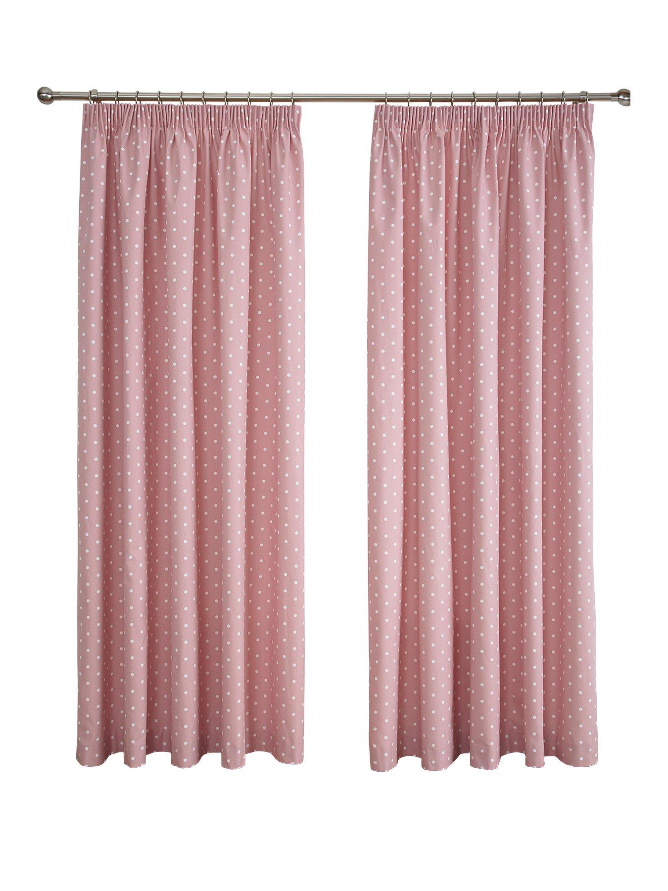 Dotty Thermal Blackout Pencil Pleat Curtains Very Co Uk