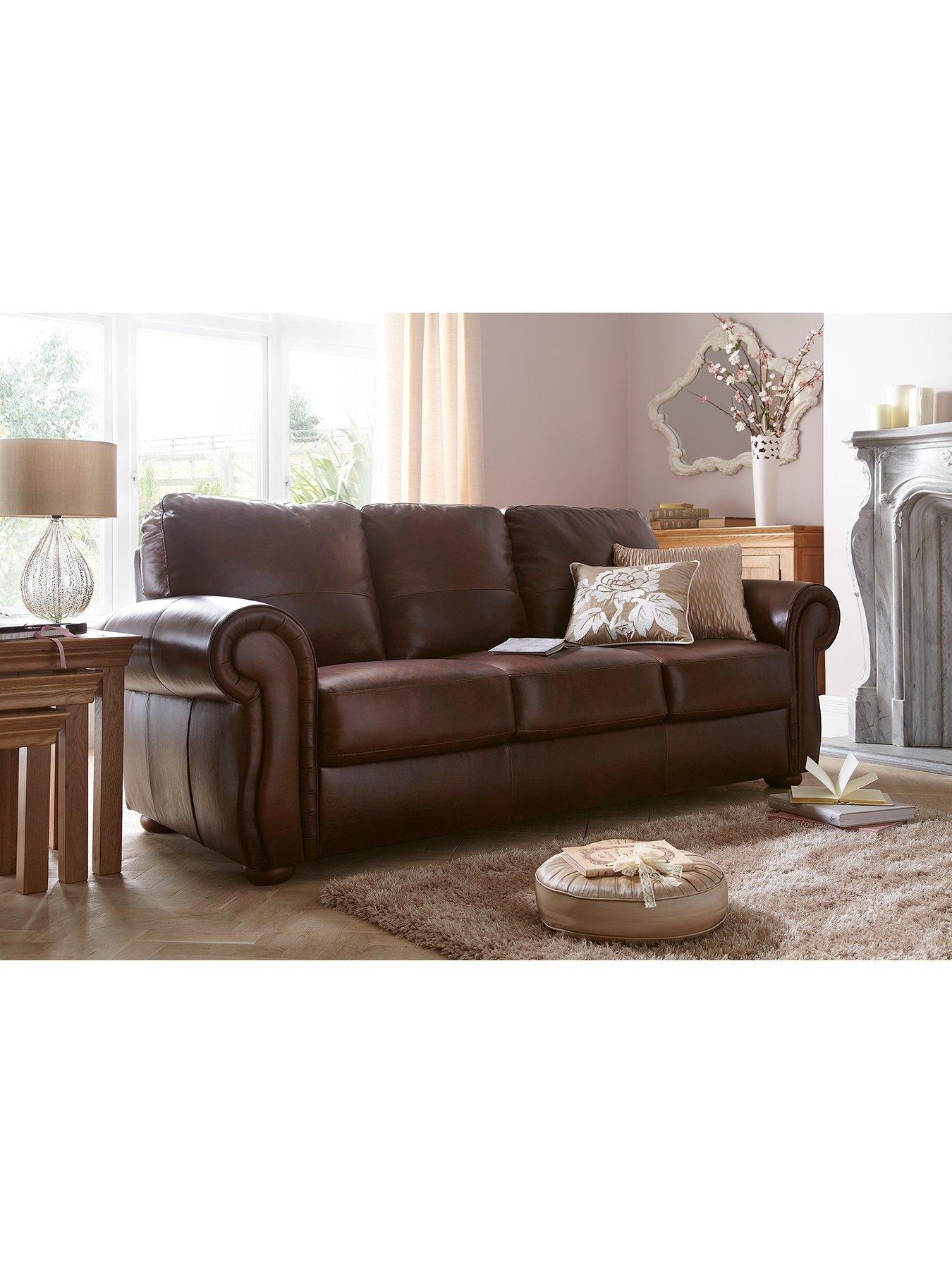 Product photograph of Very Home Cassina Italian Leather 3 Seater Sofa from very.co.uk