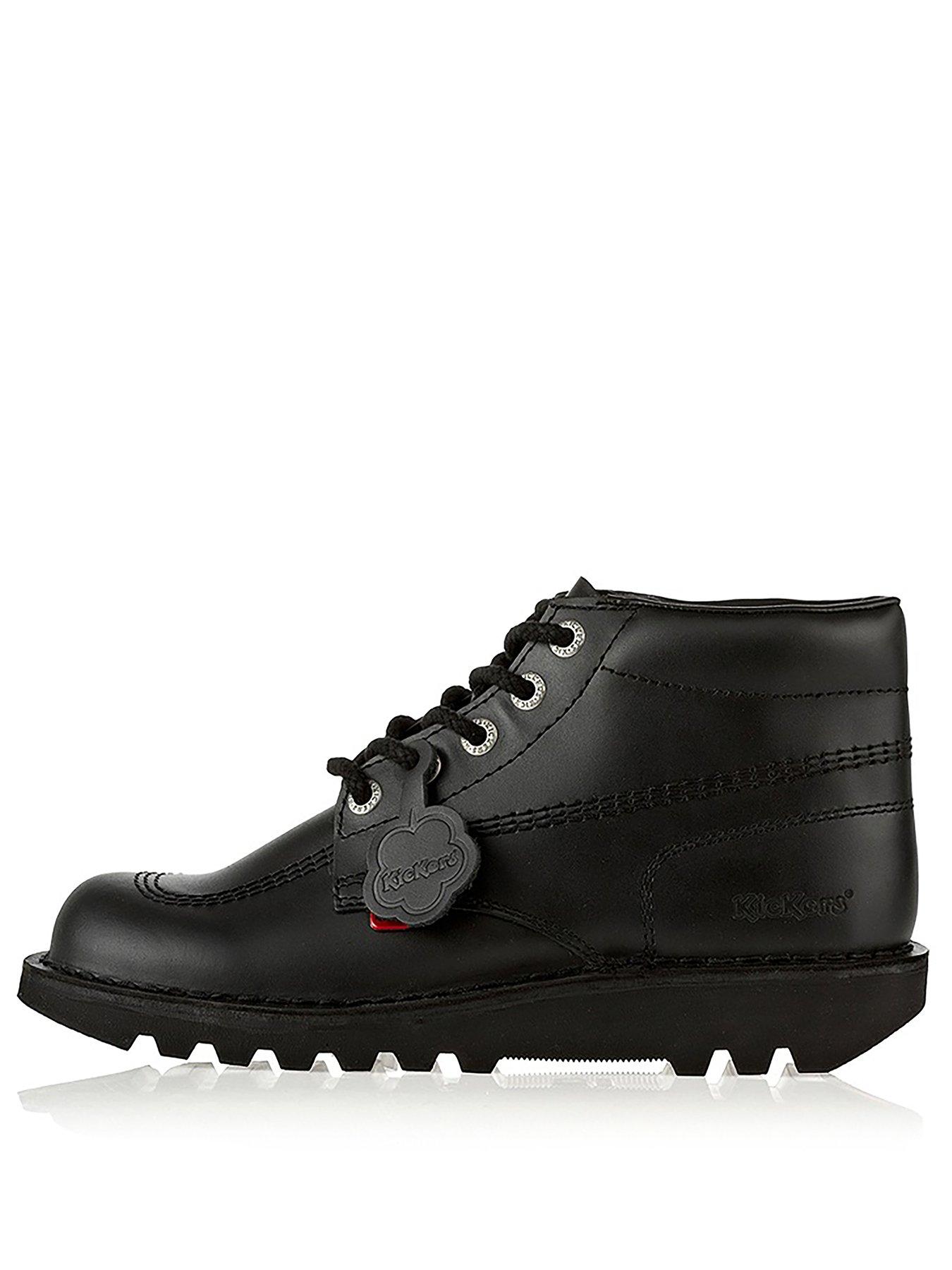 Kickers Kids Kick Hi Leather Shoe - Black