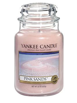 Product photograph of Yankee Candle Classic Large Jar Candle Ndash Pink Sands from very.co.uk