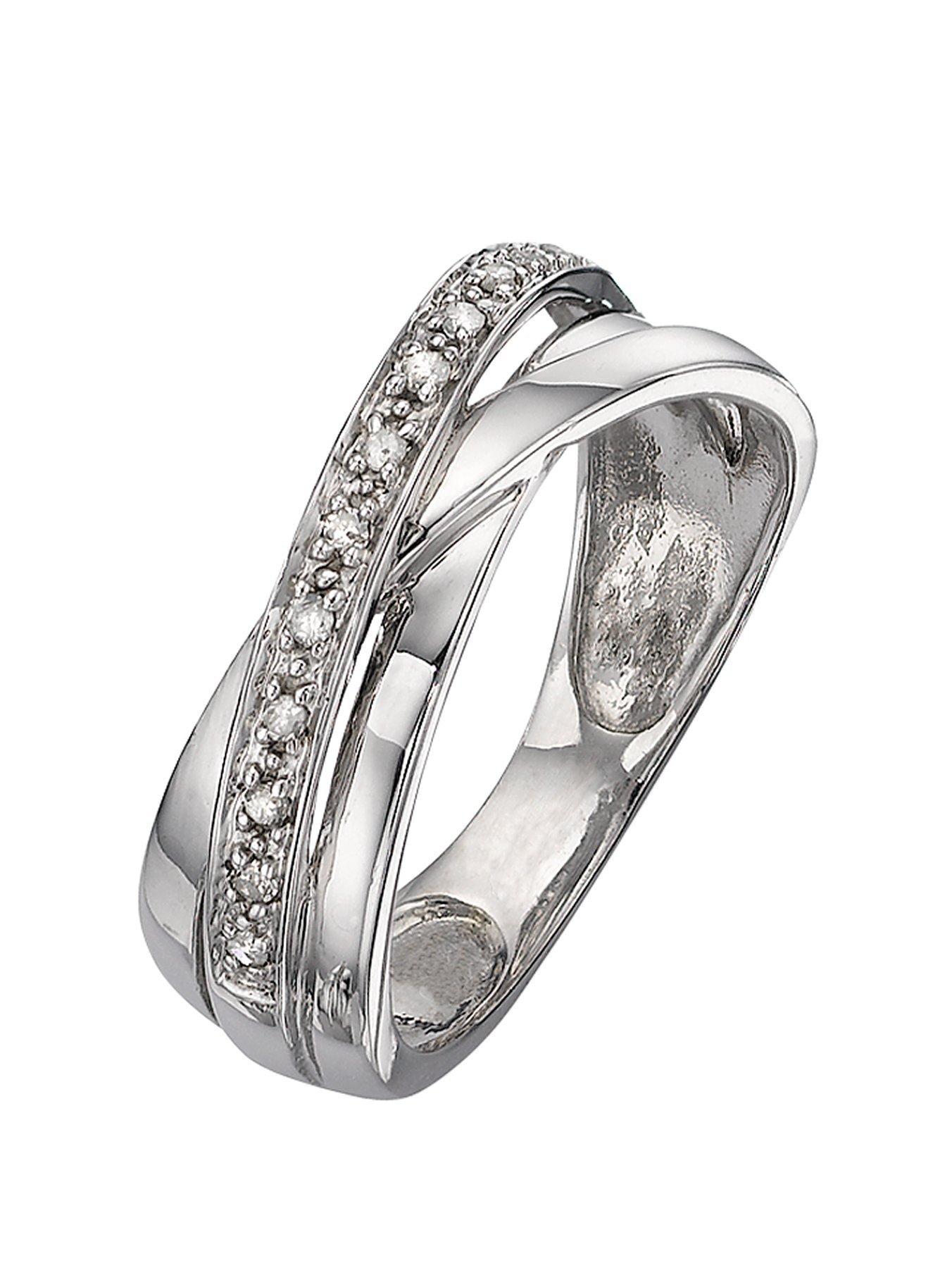 White gold store crossover wedding ring