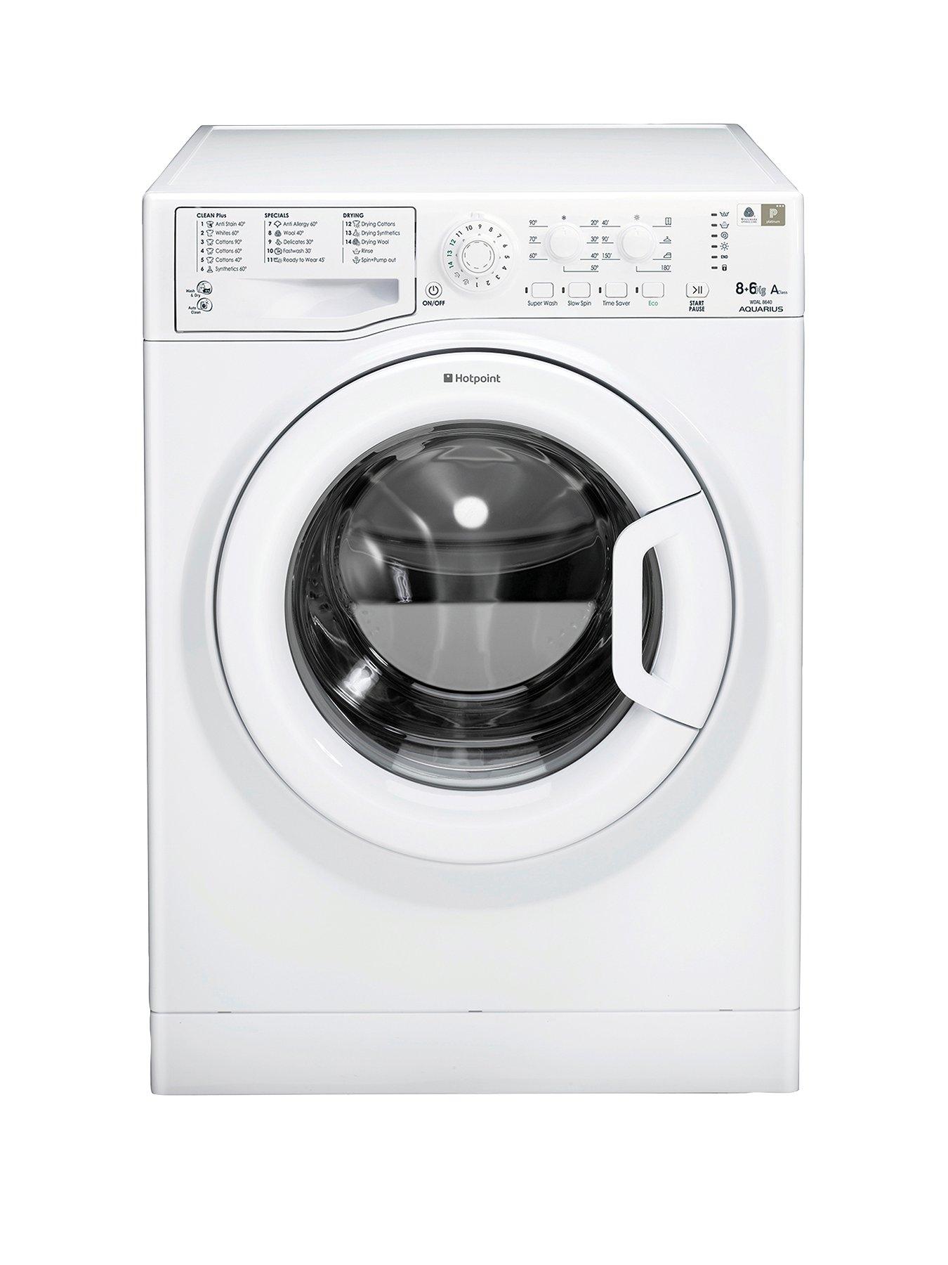 Hotpoint Aquarius Wdal8640P 1400 Spin, 8Kg Wash, 6Kg Dry Washer Dryer – White
