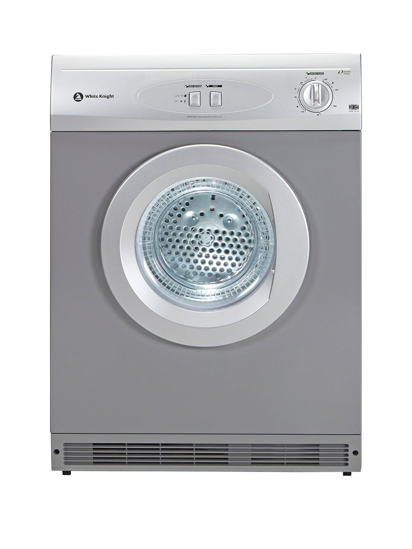 White Knight C44A7S 7Kg Load Vented Dryer - Silver