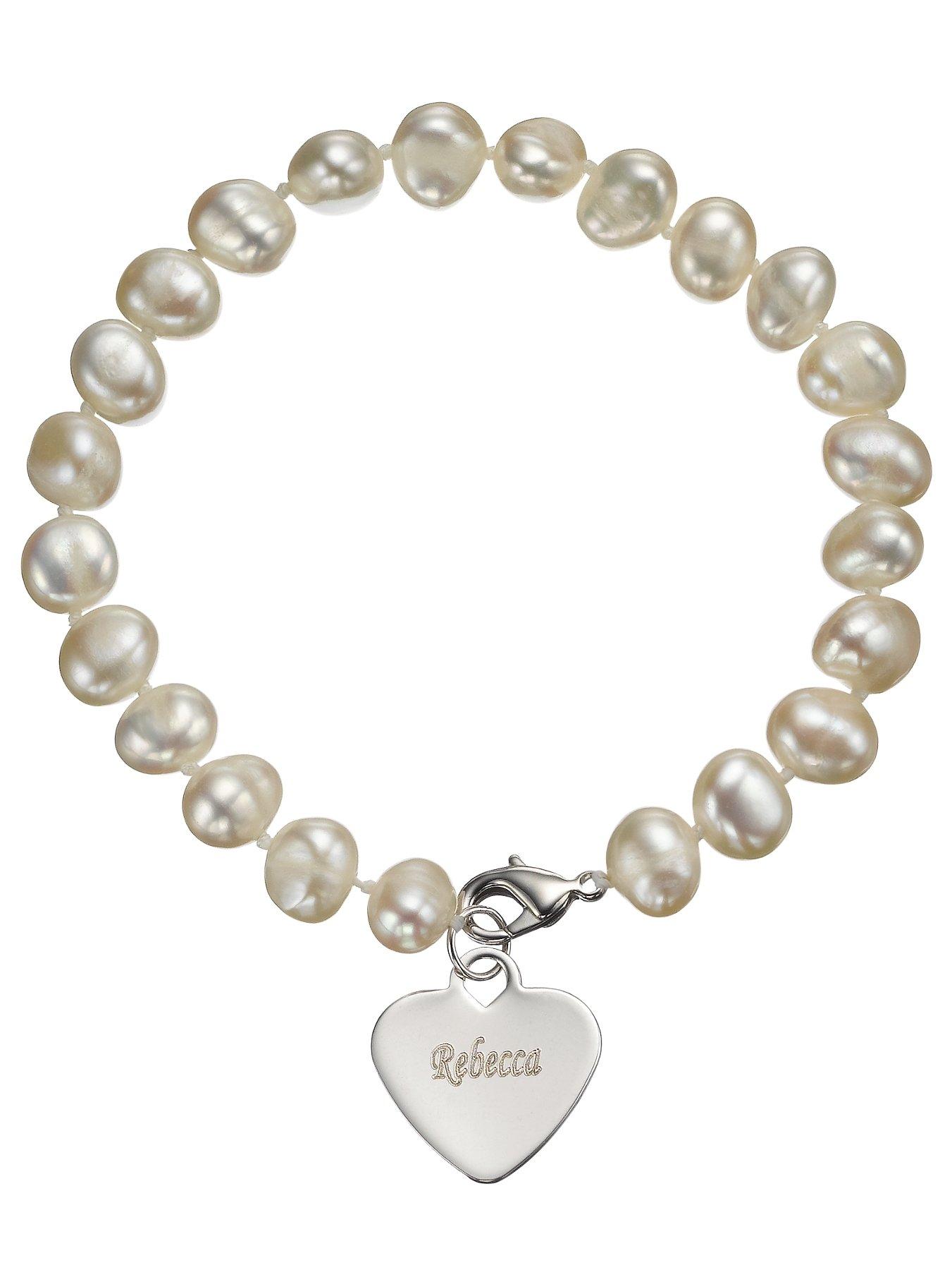 pearl bracelet with heart