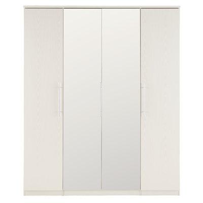 Four Door Wardrobe Self Assembly White Wardrobes Home