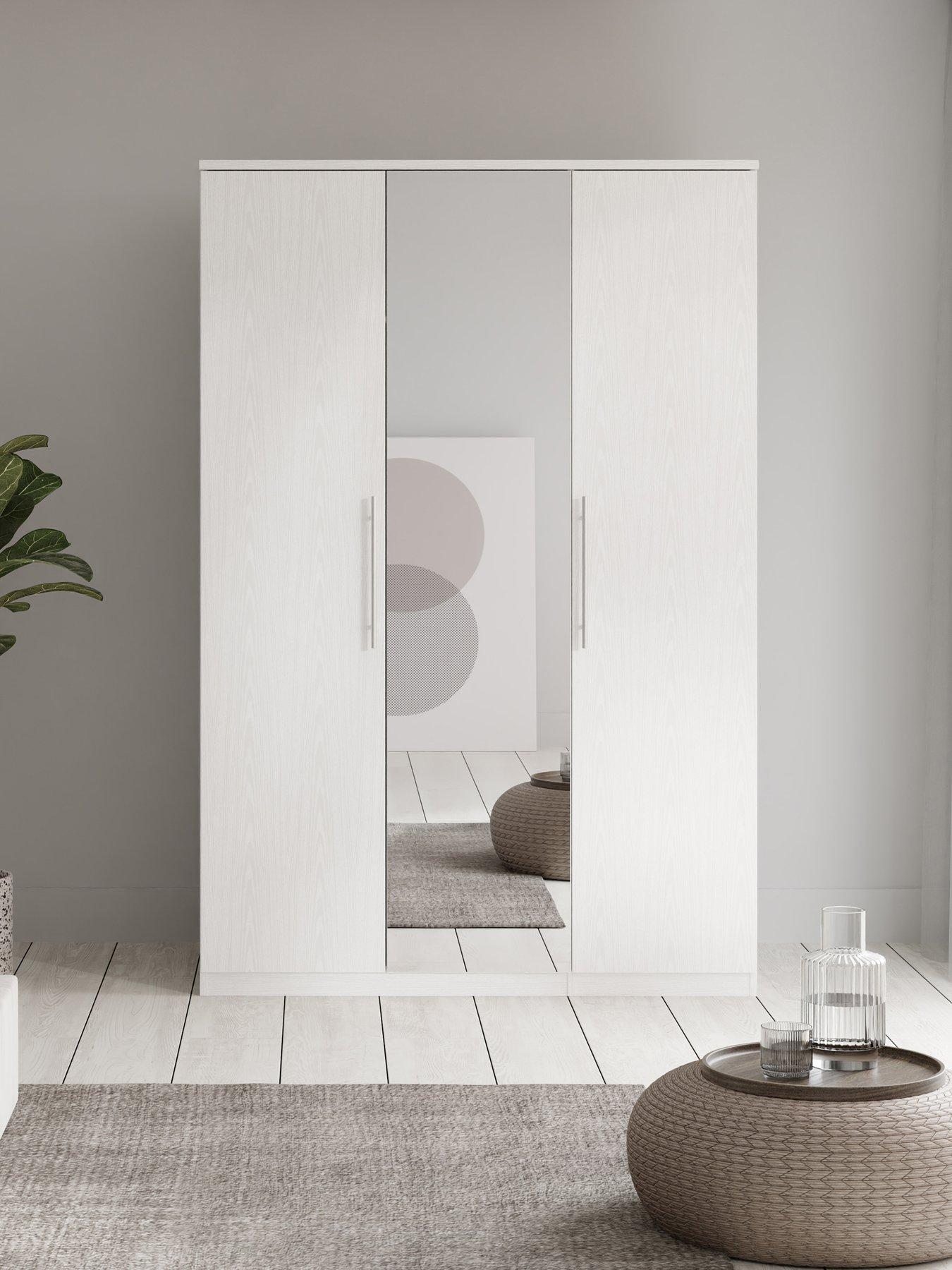 undefined Home Essentials - Prague 3 Door Mirrored Wardrobe - FSC® Certified