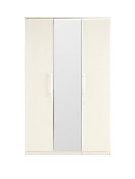 Product photograph of Very Home Home Essentials - Prague 3 Door Mirrored Wardrobe from very.co.uk