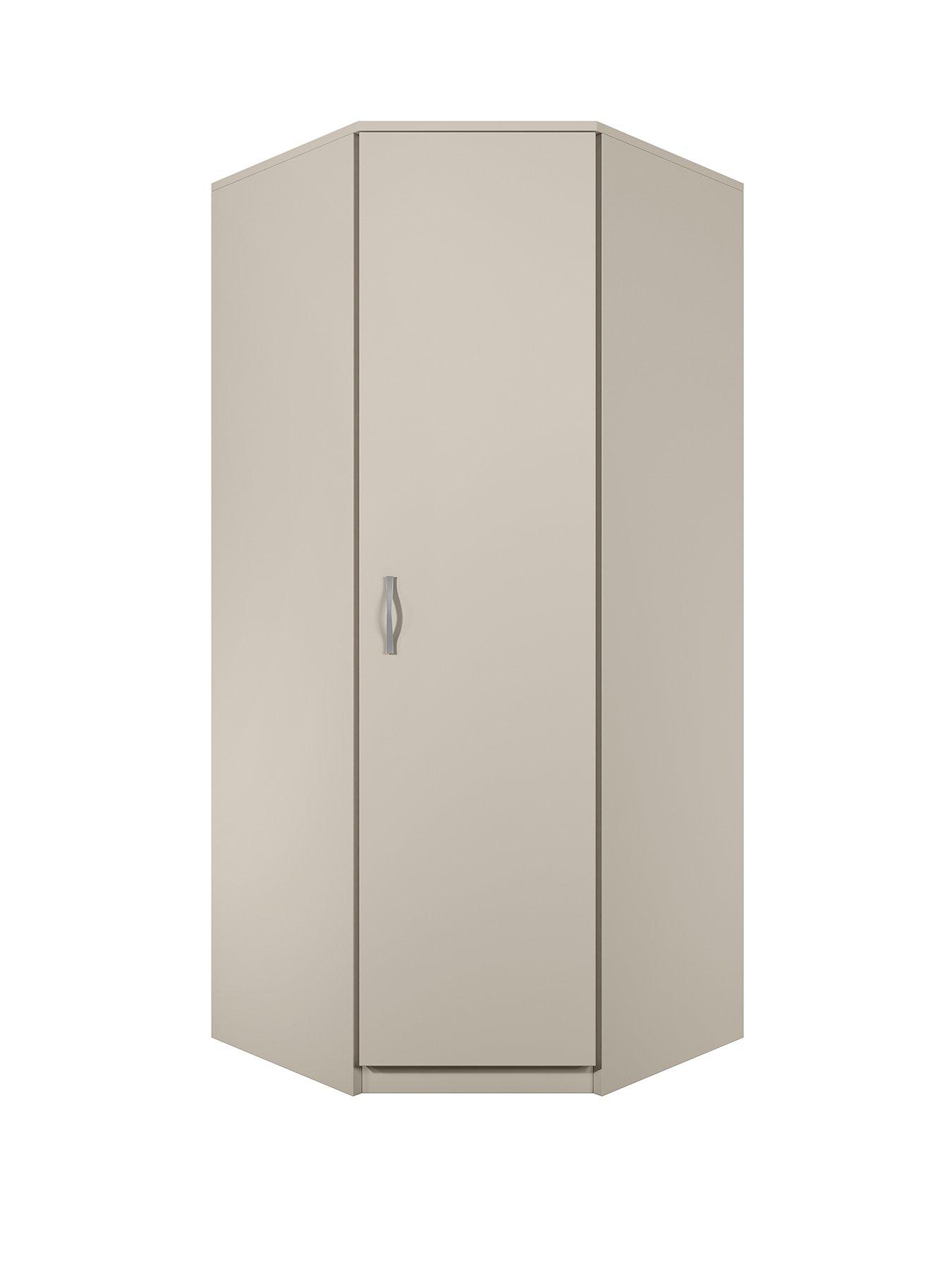 Corner Wardrobe Cream Self Assembly Bedroom Wardrobes