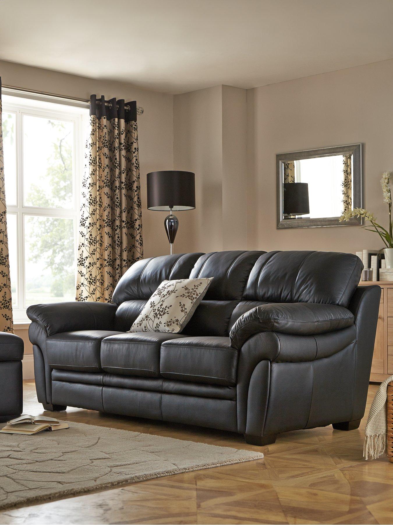 undefined Portland 3 Seater Leather Sofa