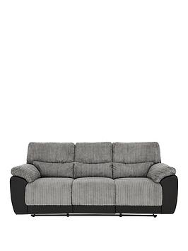 Product photograph of Sienna Fabric Faux Leather 3 Seater Recliner Sofa from very.co.uk