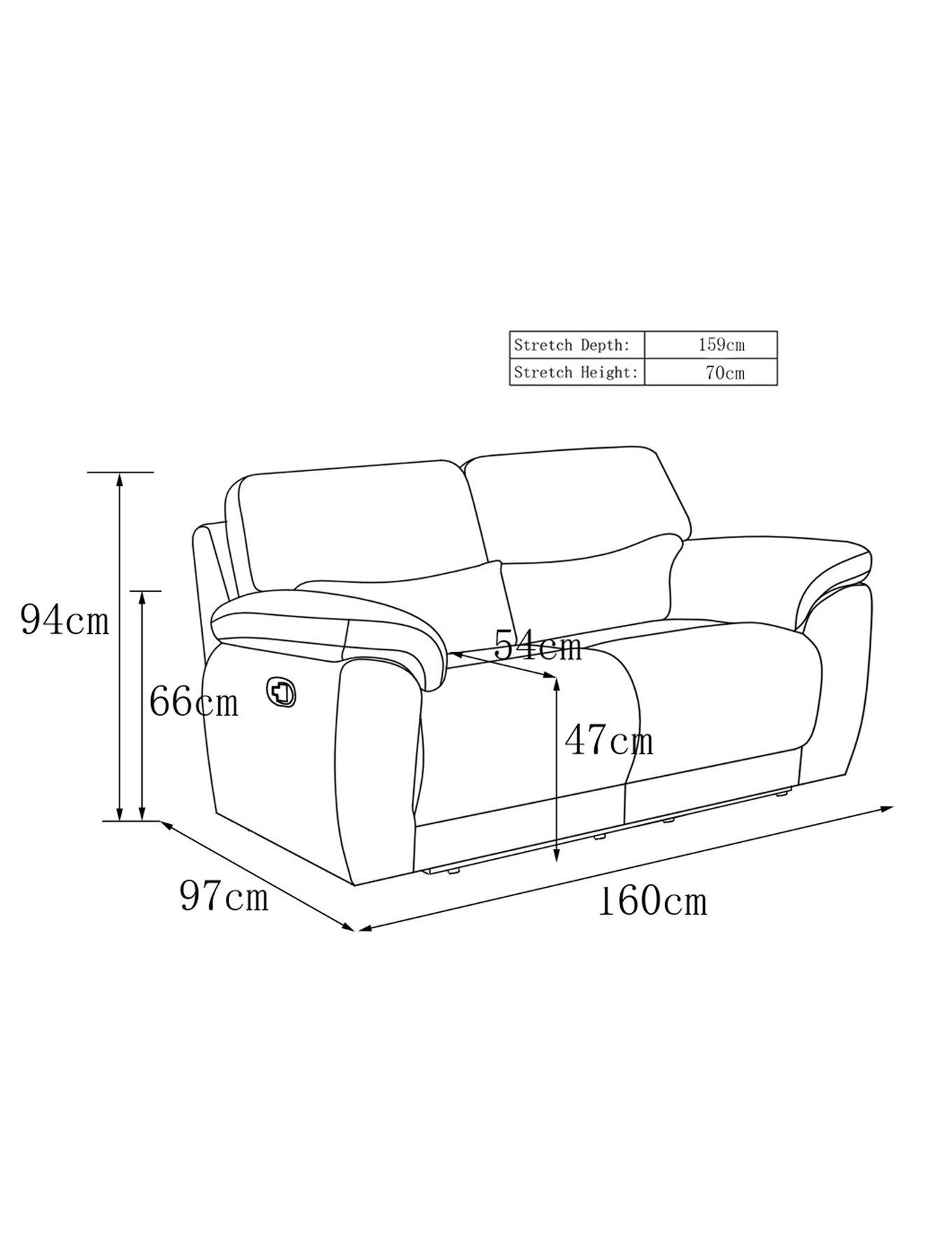 Image 6 of 6 of Sienna 2 Seater High Back Recliner Sofa