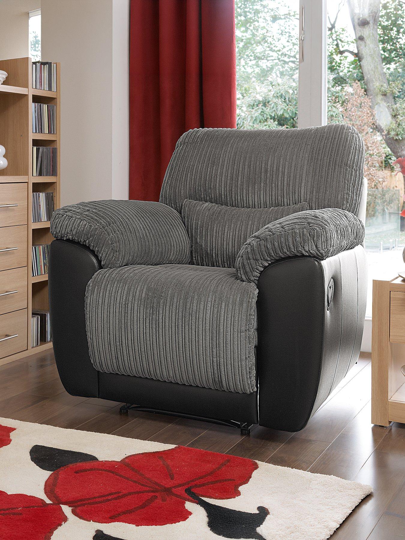 The Very Collection Sienna Fabric/Faux Leather Recliner Armchair