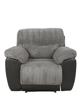 Product photograph of Sienna Fabric Faux Leather Recliner Armchair from very.co.uk