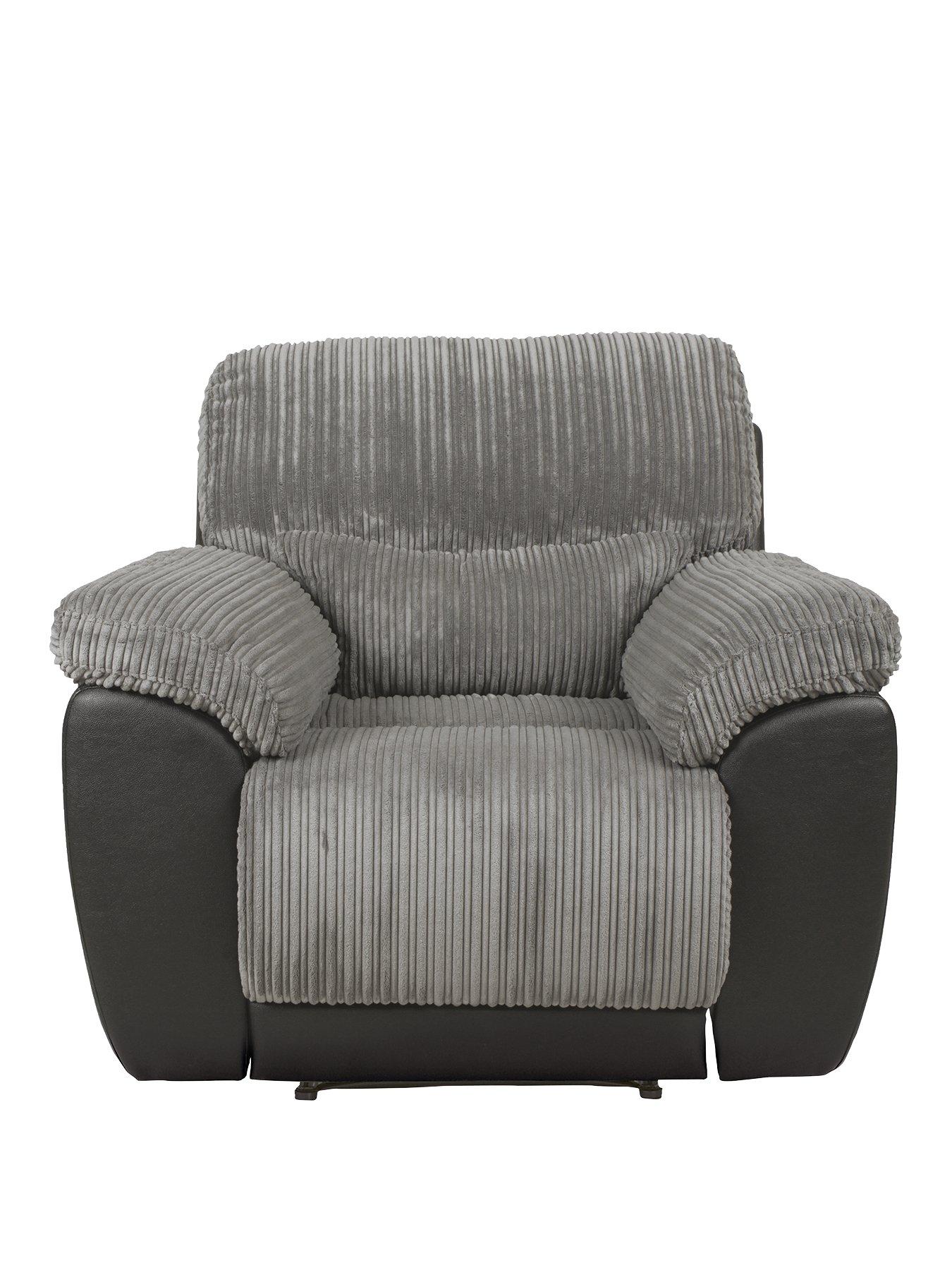 Image 2 of 6 of Sienna Fabric/Faux Leather Recliner Armchair