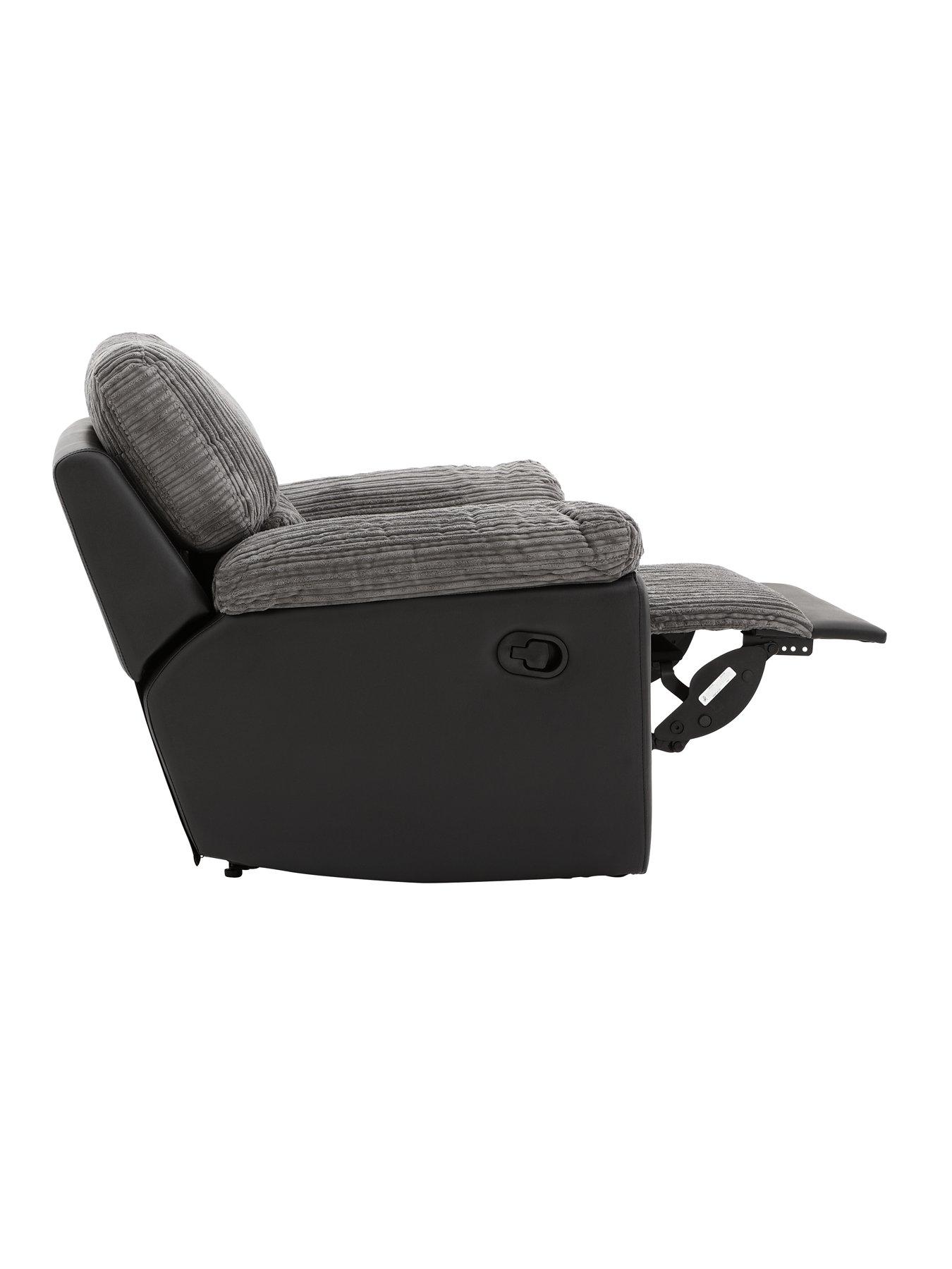 Image 4 of 6 of Sienna Fabric/Faux Leather Recliner Armchair