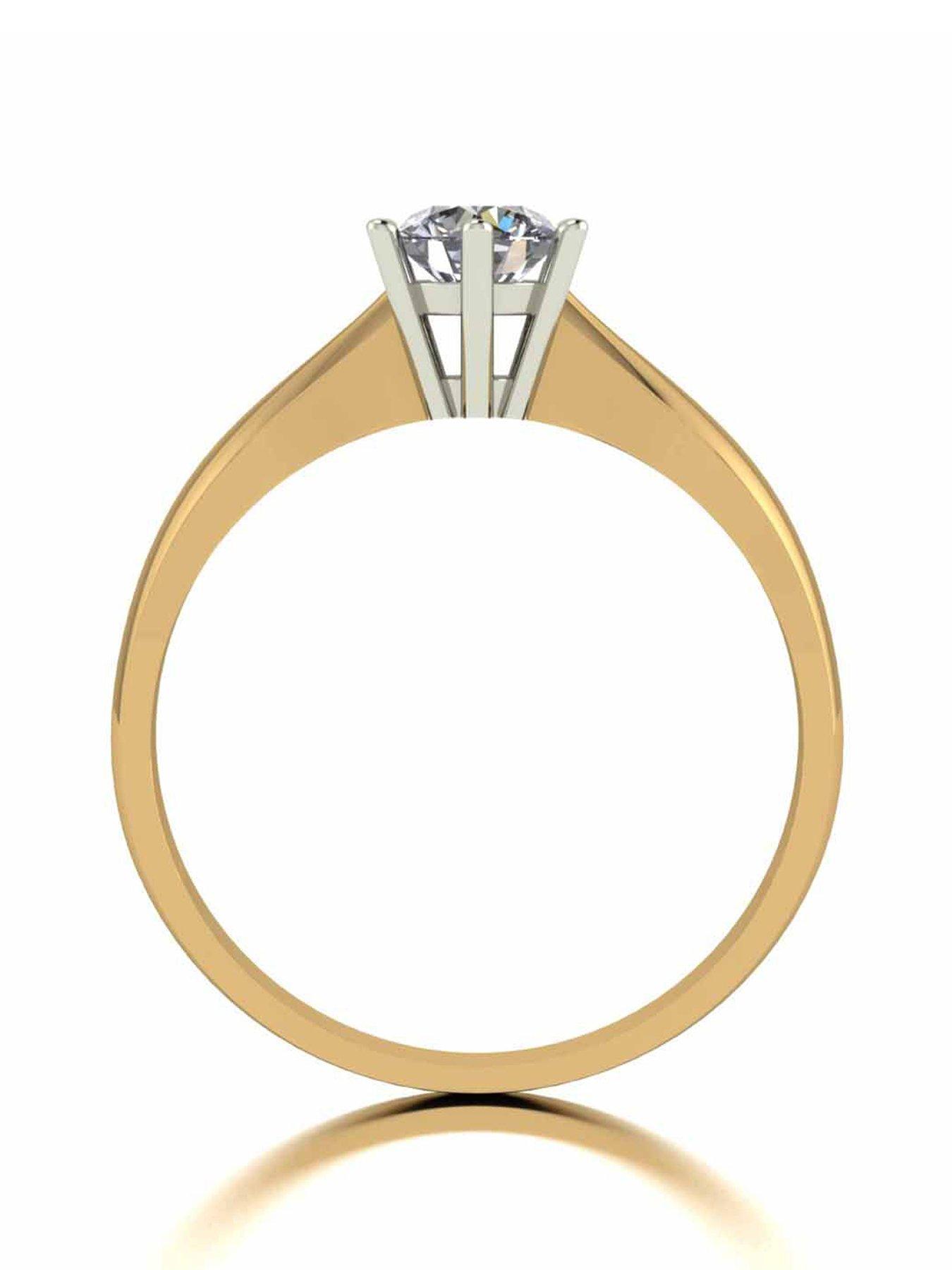 Image 2 of 5 of Moissanite 9 Carat Yellow Gold 50 Point Solitaire Ring
