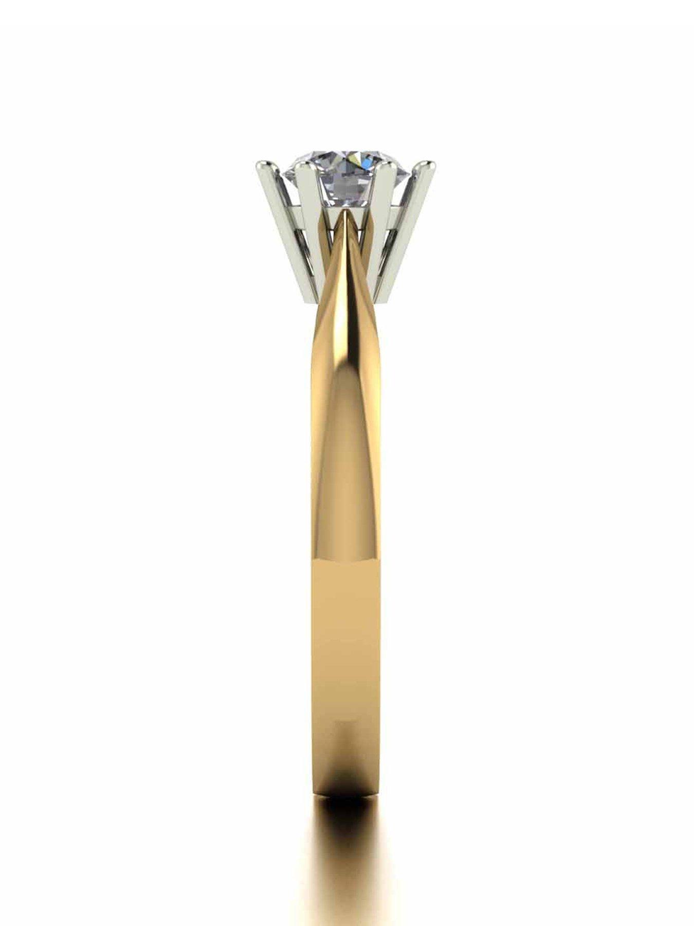 Image 3 of 5 of Moissanite 9 Carat Yellow Gold 50 Point Solitaire Ring