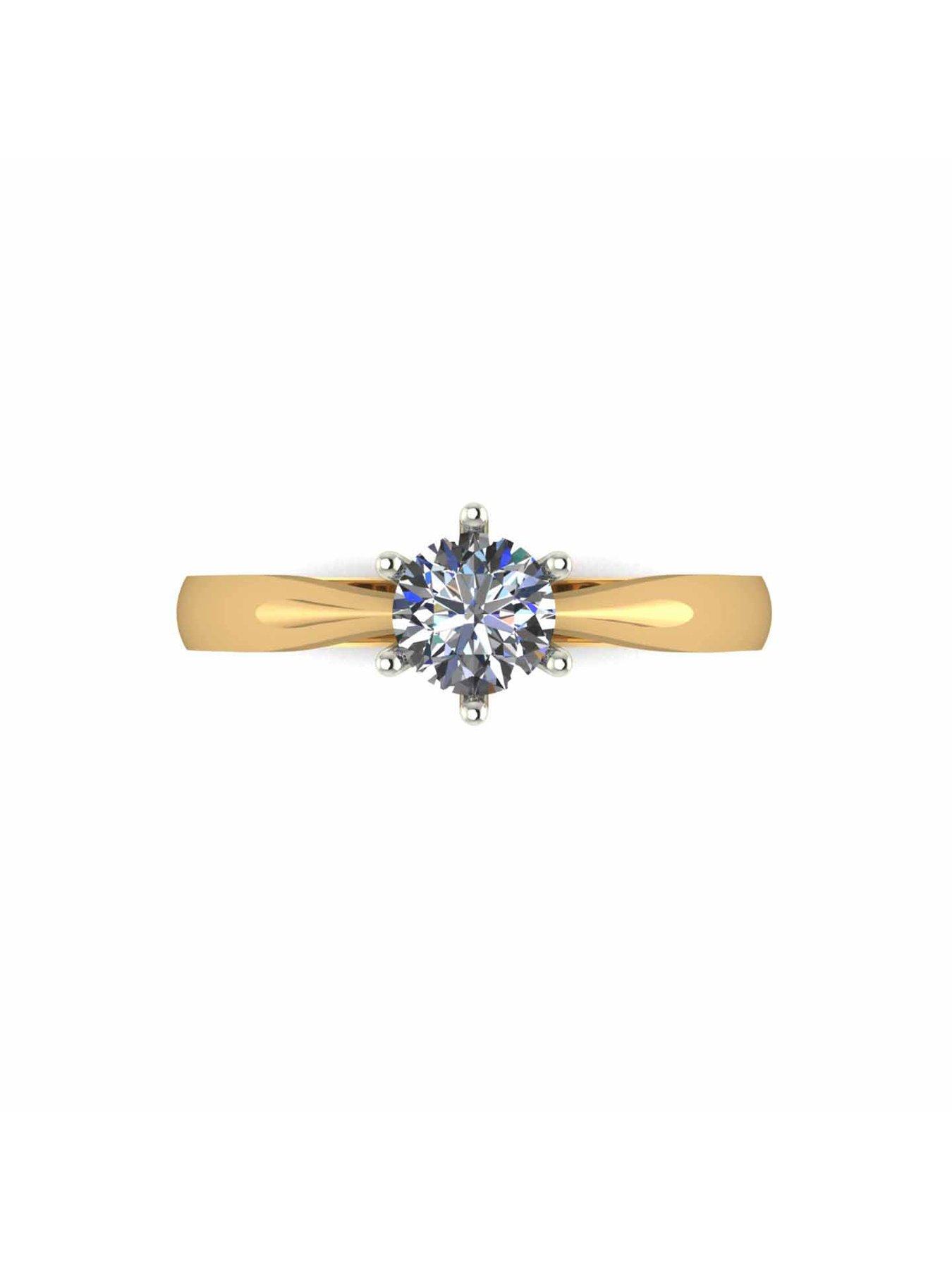 Image 4 of 5 of Moissanite 9 Carat Yellow Gold 50 Point Solitaire Ring