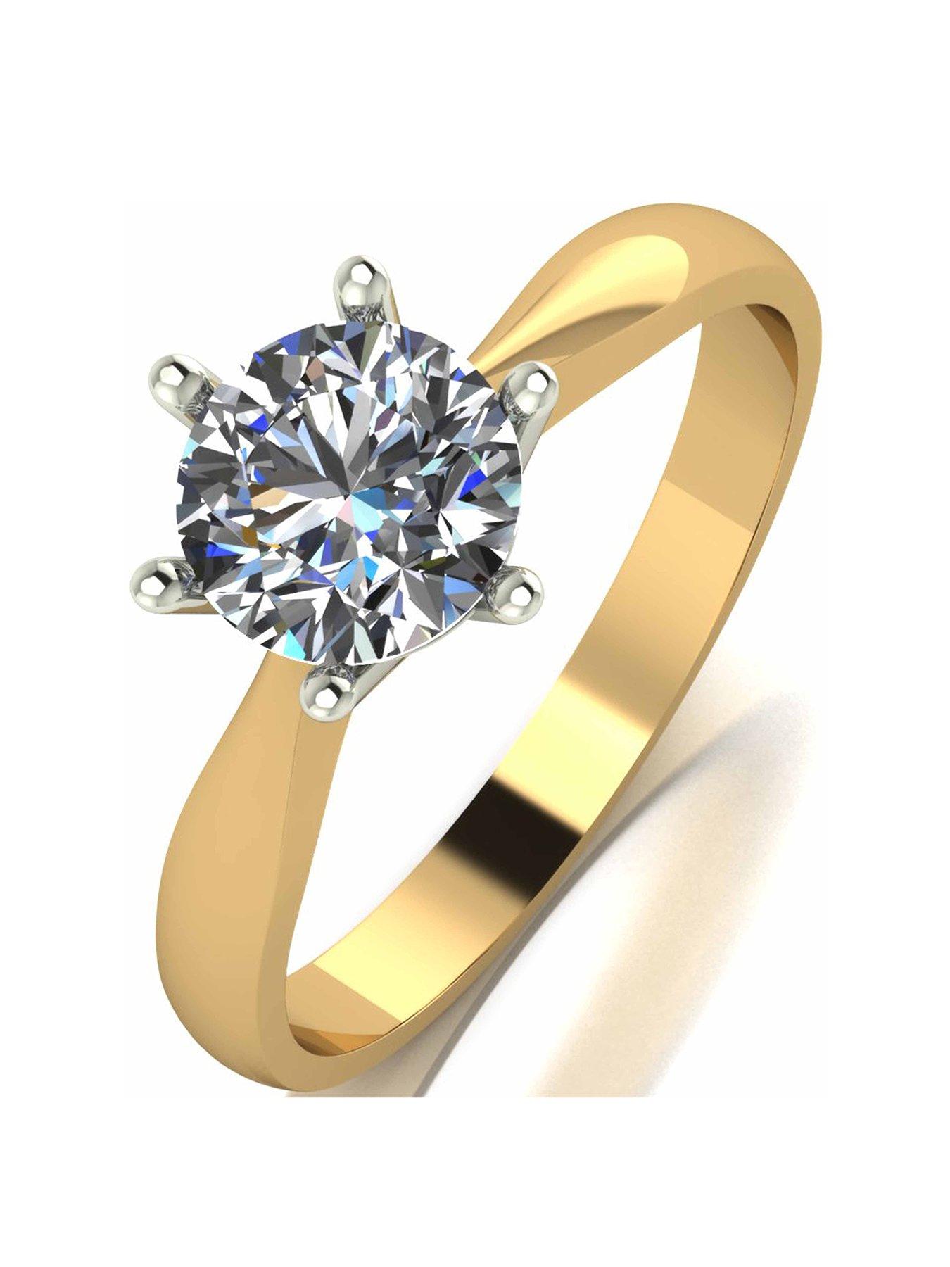 Jewellery & watches 1 Carat Solitare 9 Carat Yellow Gold Ring