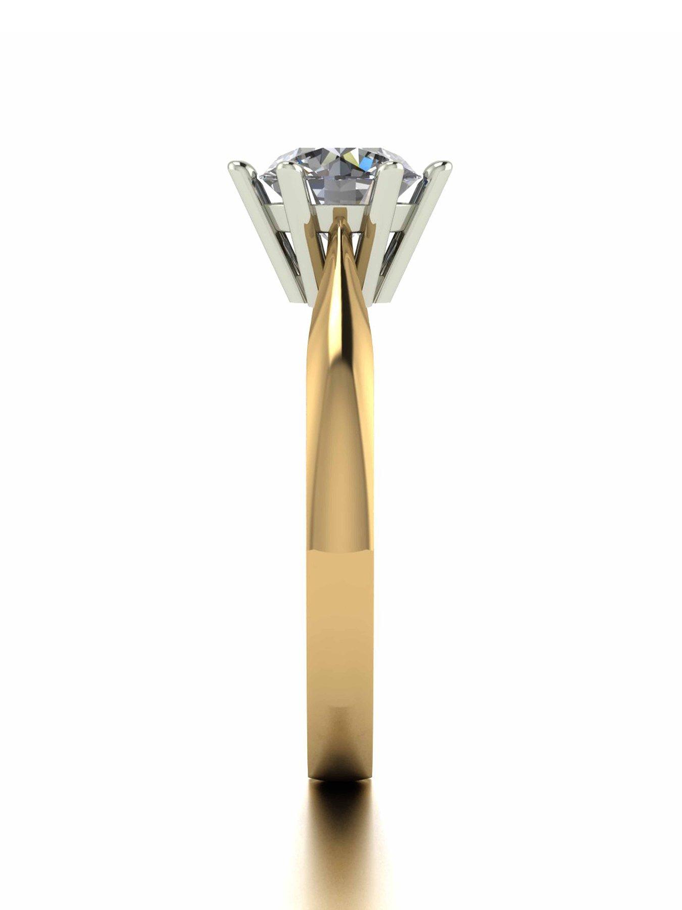 Image 3 of 5 of Moissanite 1 Carat Solitare 9 Carat Yellow Gold Ring