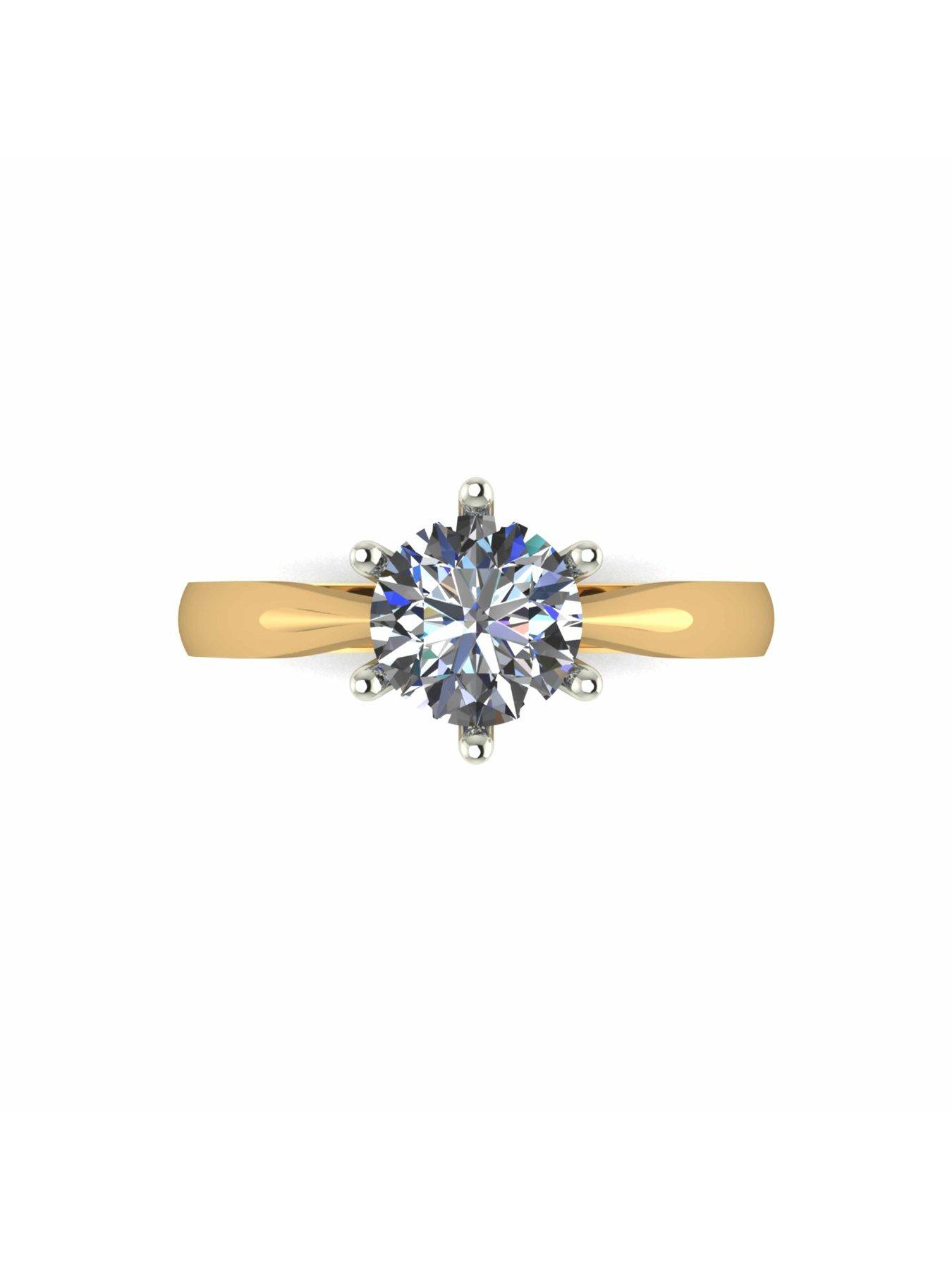 Image 4 of 5 of Moissanite 1 Carat Solitare 9 Carat Yellow Gold Ring