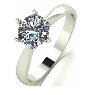 Moissanite 9 Carat White Gold 1 Carat Solitaire Ring