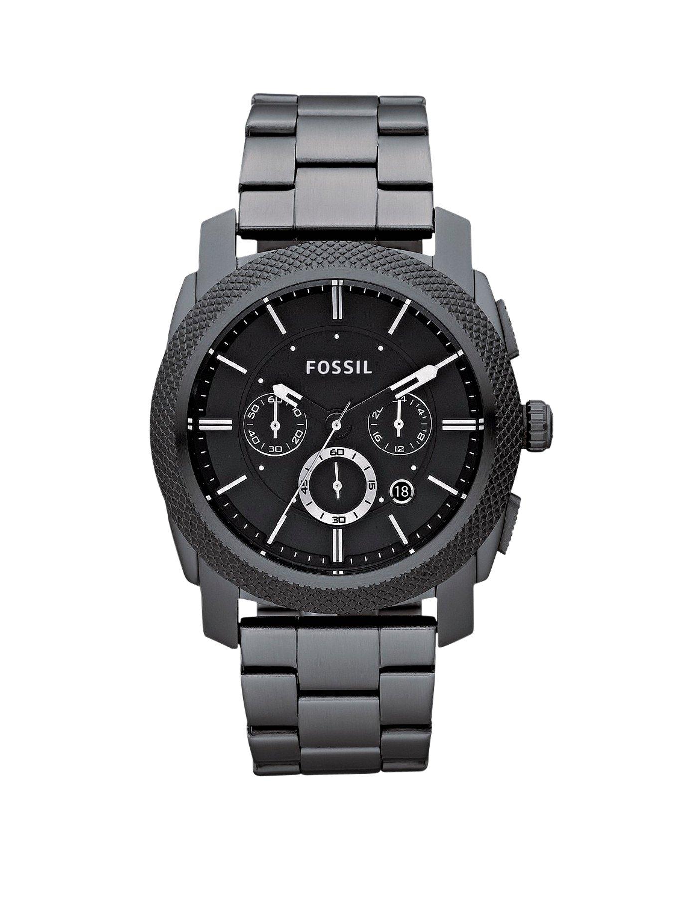 Fossil Stainless Steel Mens Watch with Black Face | very.co.uk