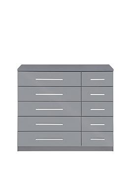 Product photograph of Very Home Prague Gloss 5 5 Wide Chest Of Drawers from very.co.uk