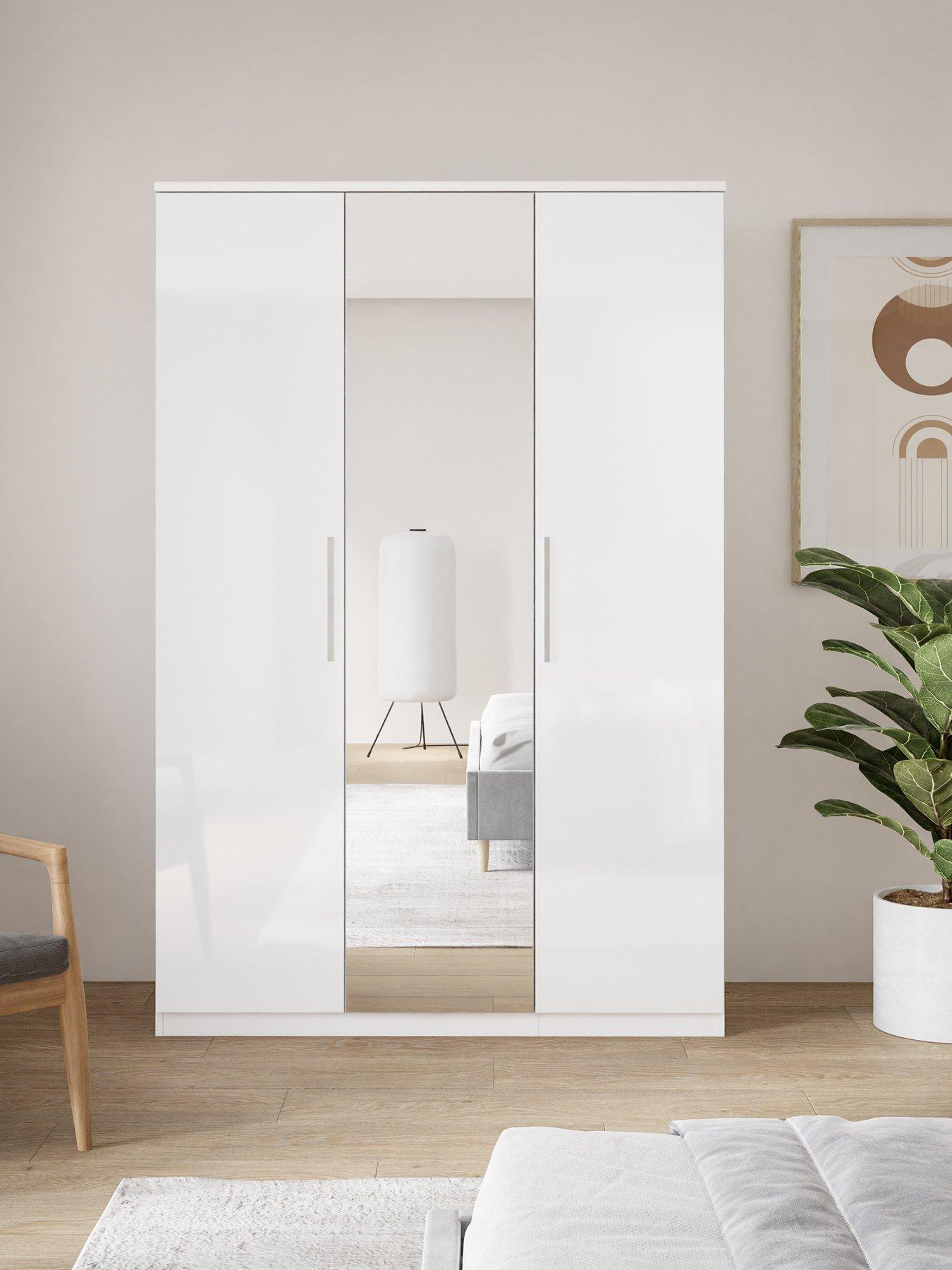 undefined Prague Gloss 3 Door Mirrored Wardrobe - FSC® Certified