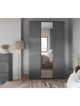 Product photograph of Very Home Prague Gloss 3 Door Mirrored Wardrobe - Fsc Reg Certified from very.co.uk