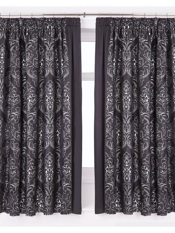 Black Embellished Curtains, 118 Inch Drop Curtains Uk