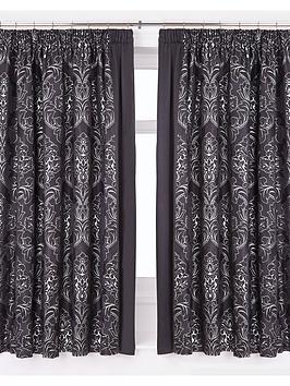 Product photograph of Buckingham Lined Pencil Pleat Curtains from very.co.uk
