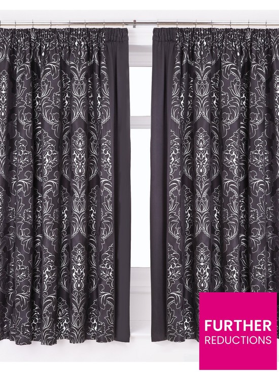 front image of buckingham-lined-pencil-pleat-curtains