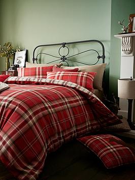 Product photograph of Catherine Lansfield Kelso Duvet Cover Set - Red from very.co.uk