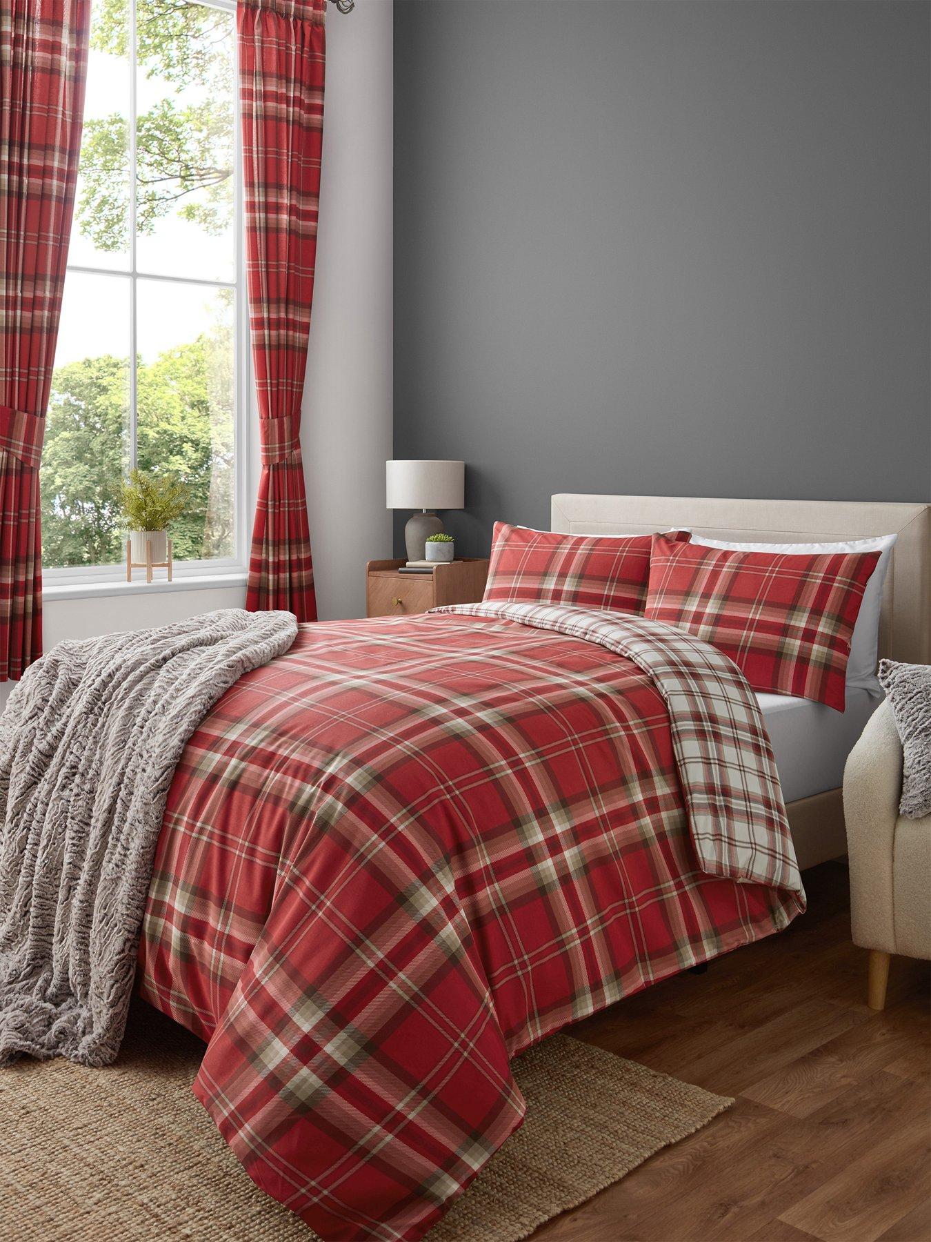 Image 6 of 6 of Catherine Lansfield Kelso&nbsp;Duvet Cover Set - Red