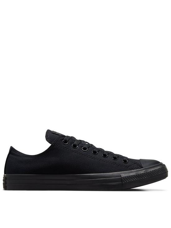 front image of converse-unisex-ox-trainers-black