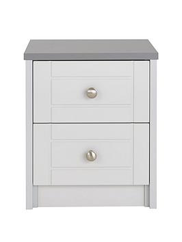 Product photograph of One Call Alderley Ready Assembled 2-drawer Bedside Cabinet from very.co.uk