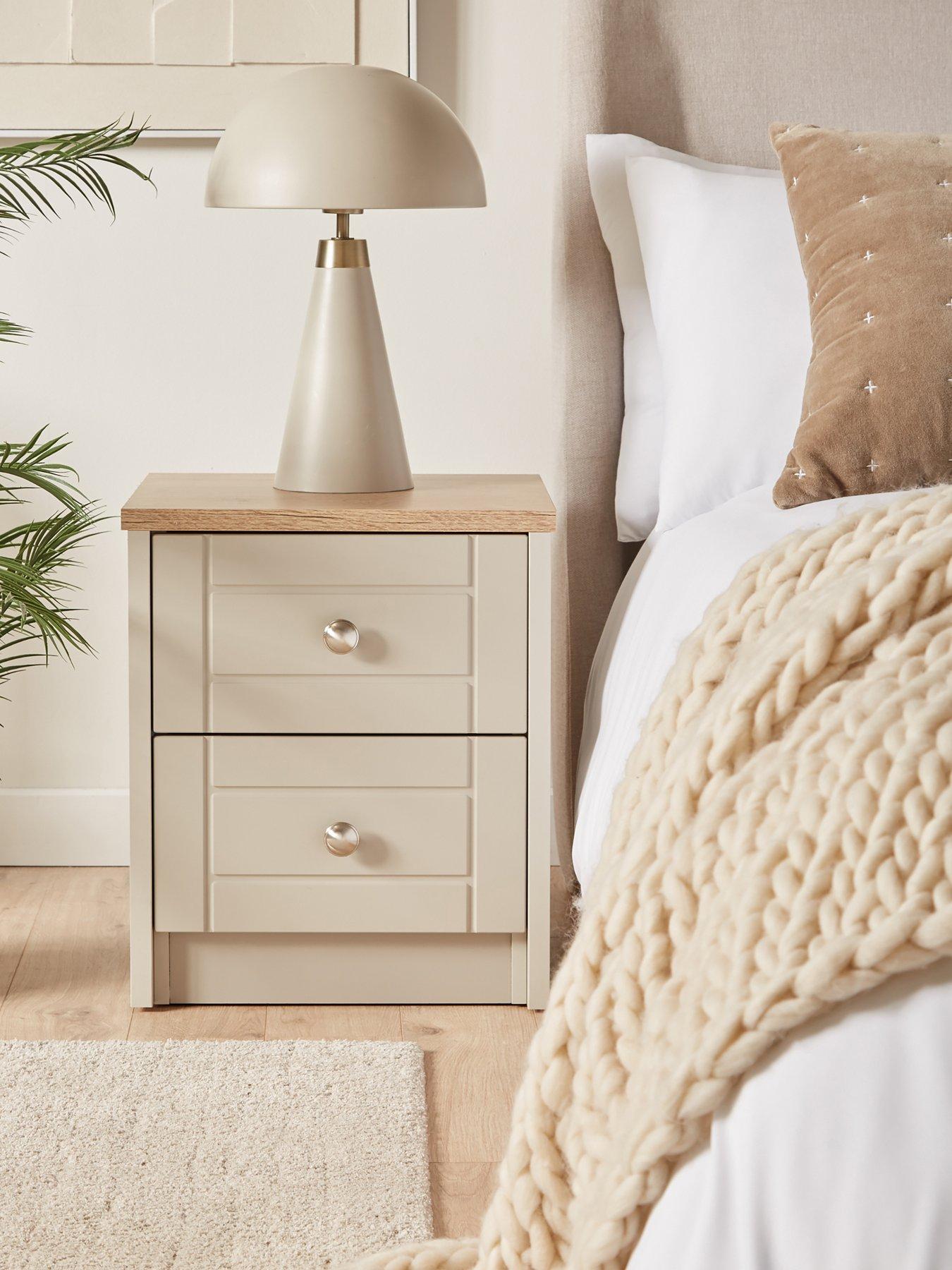 One Call Alderley Ready Assembled 2-Drawer Bedside Cabinet