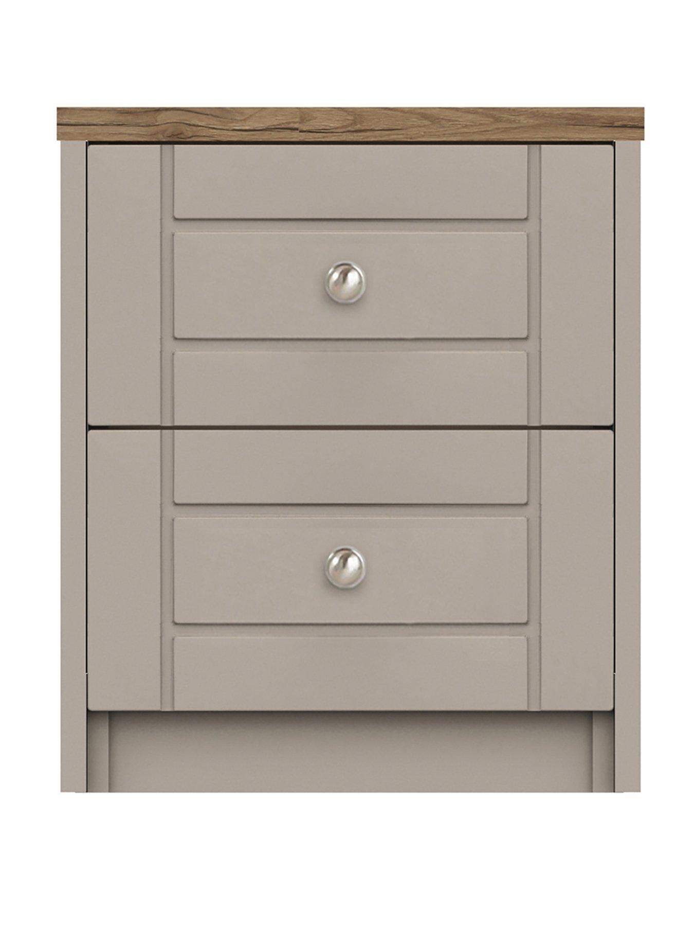 undefined Alderley Ready Assembled 2-Drawer Bedside Cabinet