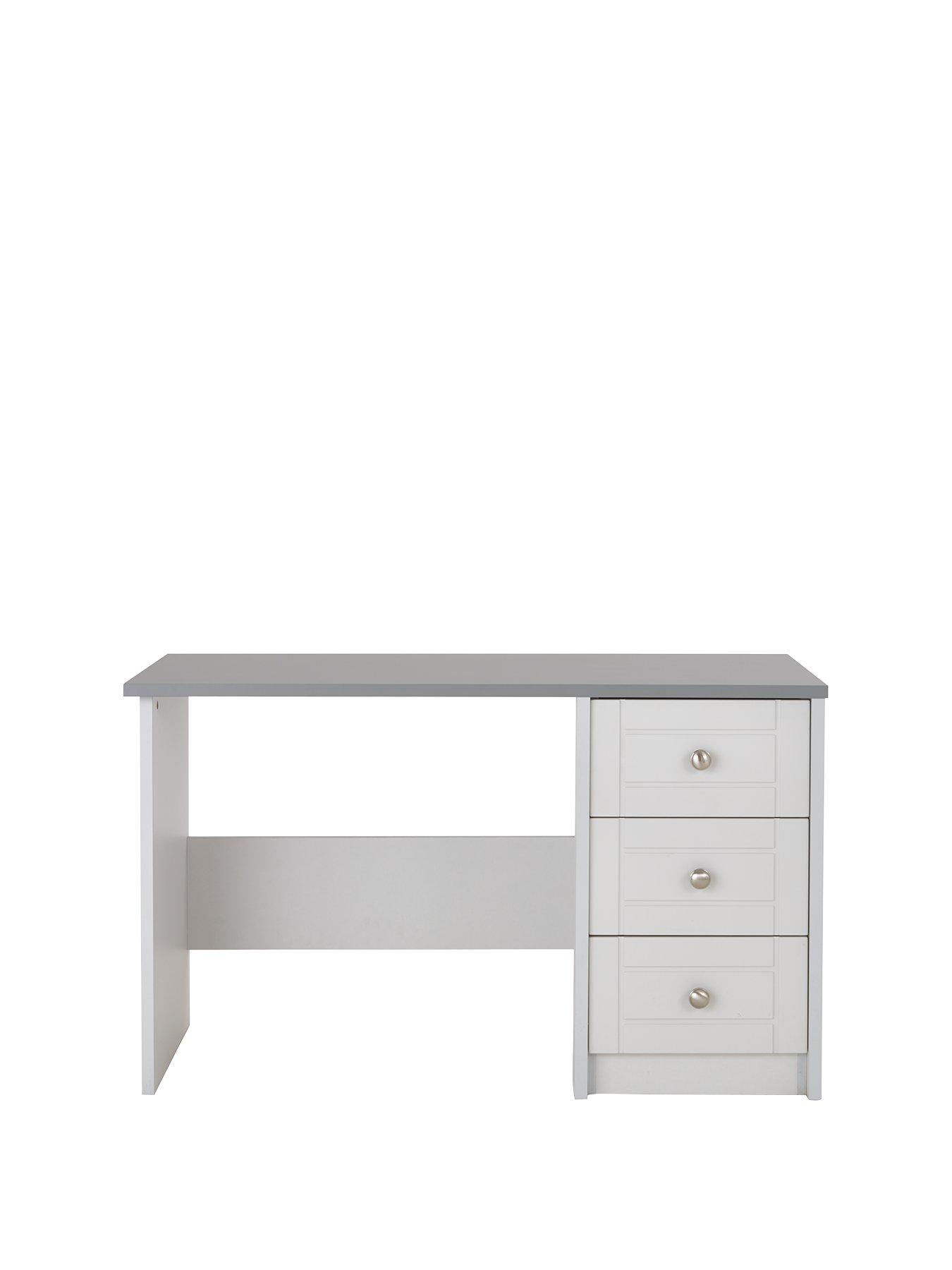 Ready assembled desk with outlet drawers