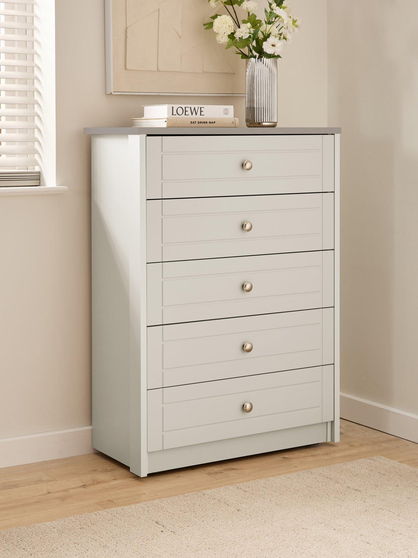 One Call Alderley Ready Assembled Wide 5 Drawer Chest