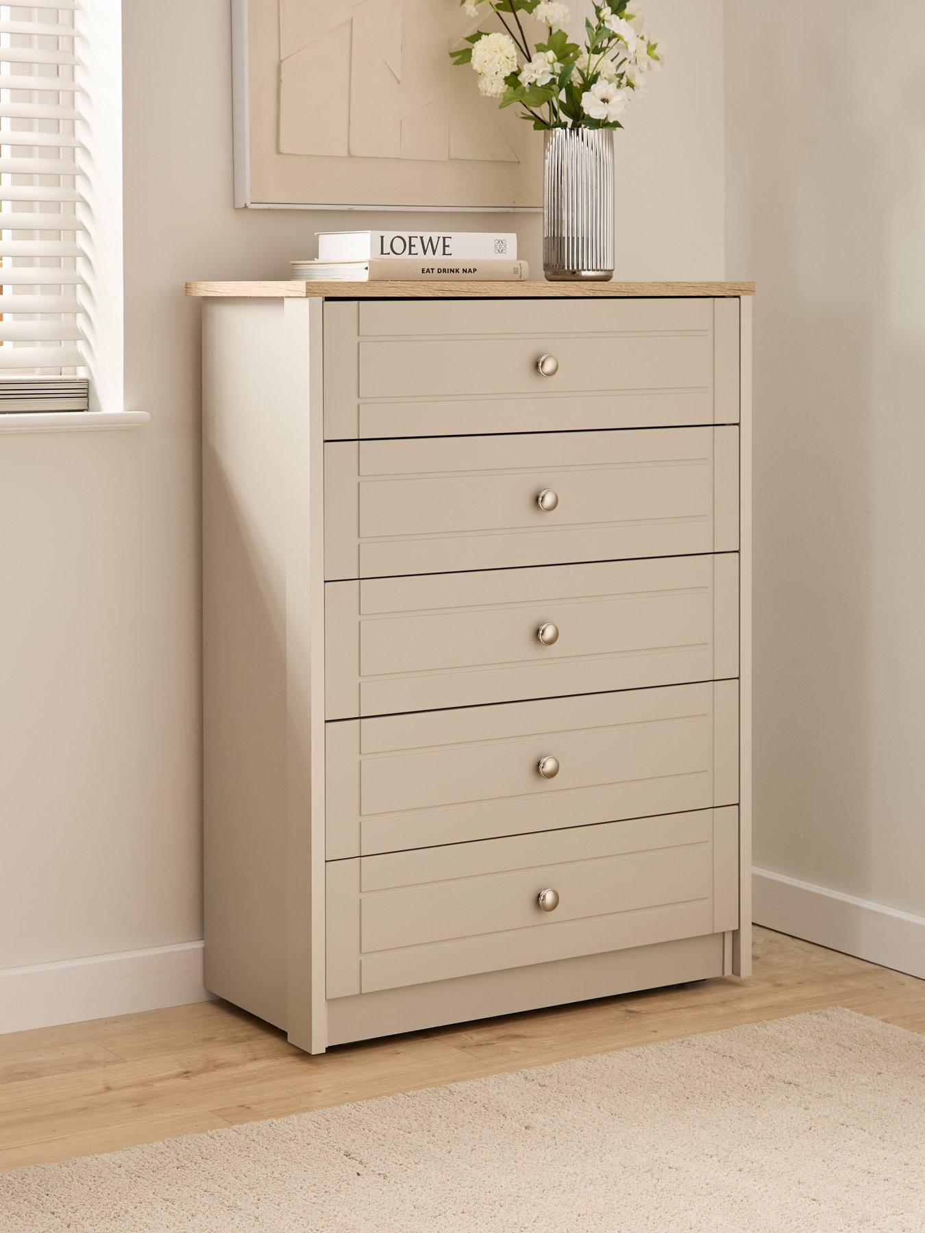 One Call Alderley Ready Assembled Wide 5 Drawer Chest