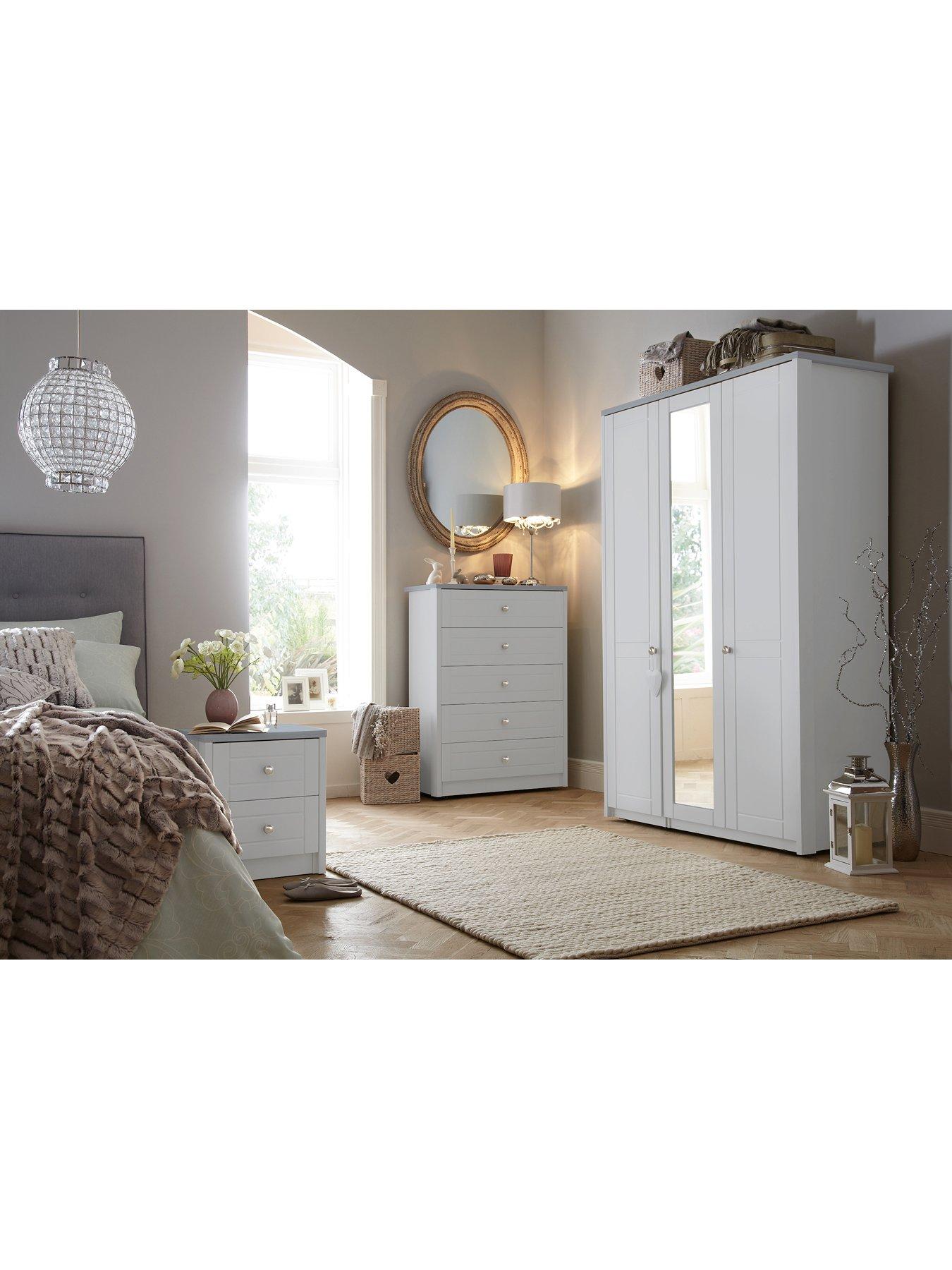 undefined Alderley Part Assembled 3 Door Mirrored Wardrobe