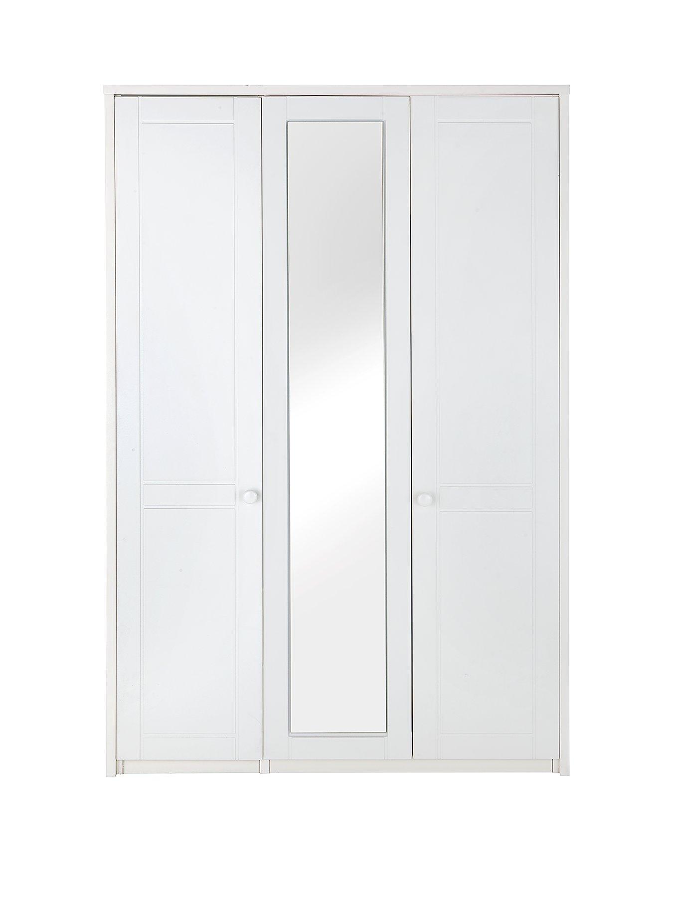 undefined Alderley Part Assembled 3 Door Mirrored Wardrobe