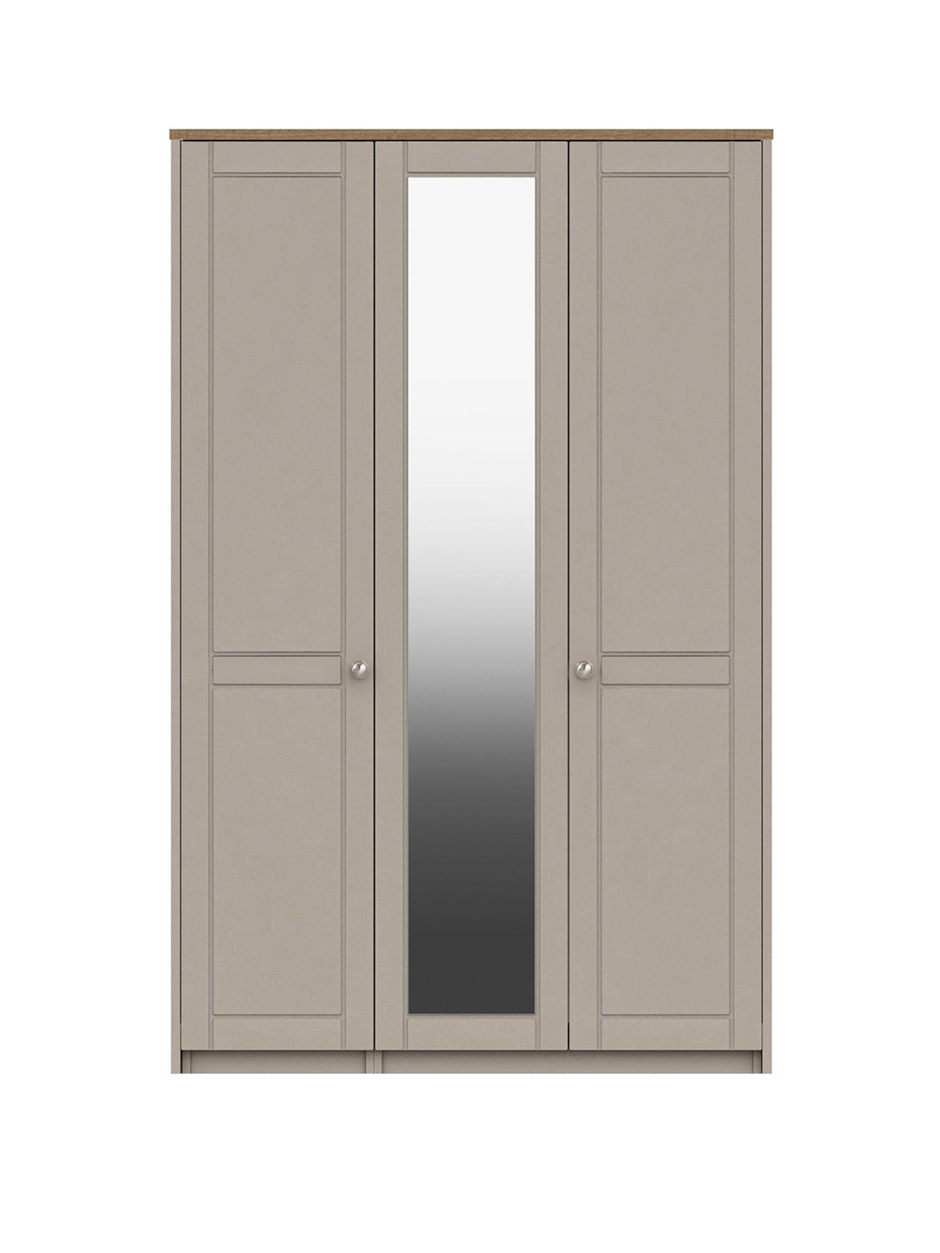 undefined Alderley Part Assembled 3 Door Mirrored Wardrobe
