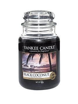 Product photograph of Yankee Candle Large Jar - Black Coconut from very.co.uk